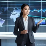 미래 예측 기법 - **Prompt 1: Futuristic Data Analyst**
    A focused, confident female professional of East Asian des...