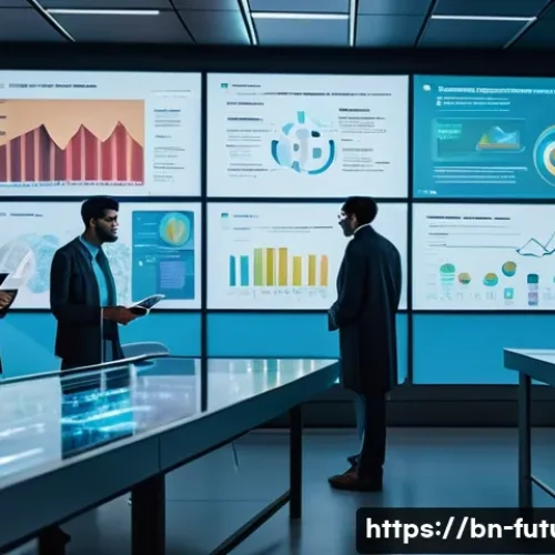 미래학의 역사 - A detailed futuristic research lab scene featuring a diverse group of Bengali scientists and futuris...